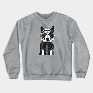 Space Dog in a Modern Suit Crewneck Sweatshirt